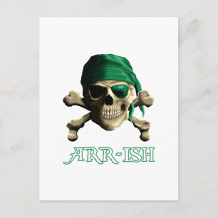 Carte Postale Jour de l'Arrish Funny Irlandais Pirate Saint Patr
