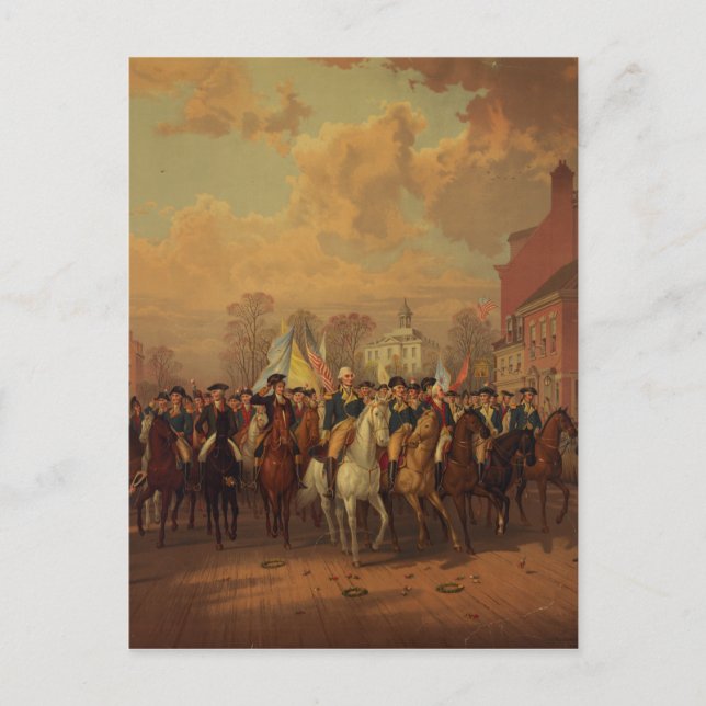 Carte Postale Jour de l'évacuation Entrée de Washington New York (Devant)