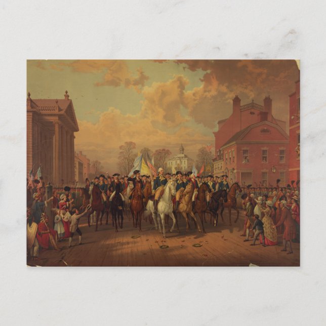 Carte Postale Jour de l'évacuation Entrée de Washington New York (Devant)