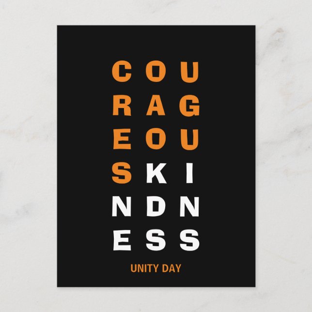 Carte Postale Jour de l'unité GENTILLE COURAGEUSE anti-intimidat (Devant)