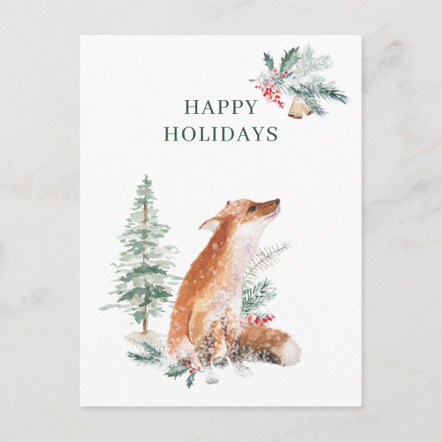 Carte Postale Jour de Noël de la Renard Woodland (Devant)