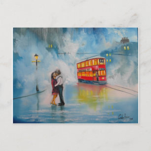 Carte Postale JOUR DE PLUIE COUPLE ROMANTIQUE TRAM couple romant
