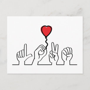 Carte Postale Jour de Saint-Valentin. Le sourd, l'amour du langa