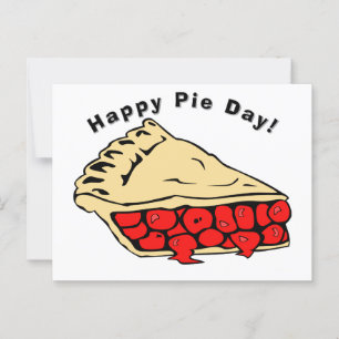 Carte Postale Jour de tarte heureuse - Tarte cerise