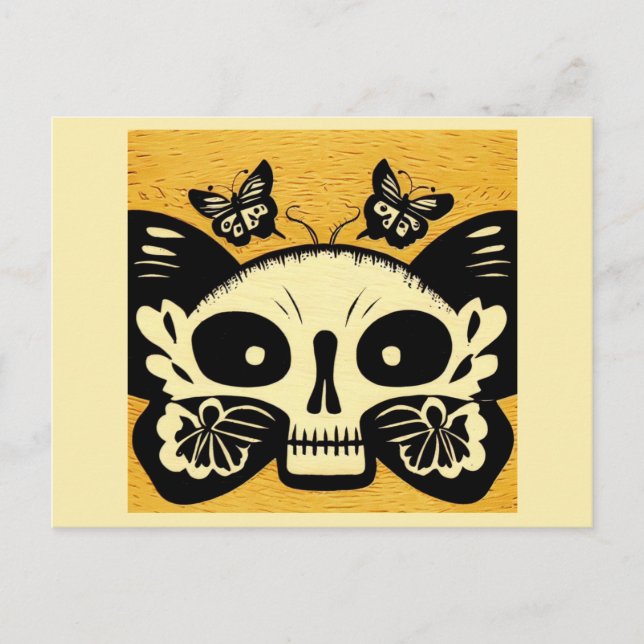Carte Postale Jour des papillons morts Woodcut 1 (Devant)