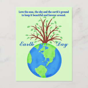 Carte Postale Jour des terres Promouvoir Save Love Globe Planète