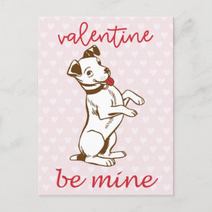 Carte Postale Jour des Valentines de Chien Vintage