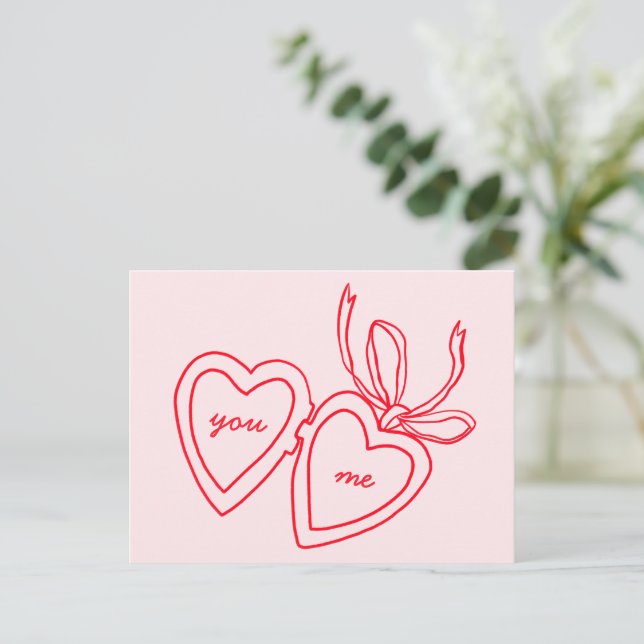 Carte Postale Jour des Valentines de Doodle de Coeur Whimsical (Debout devant)