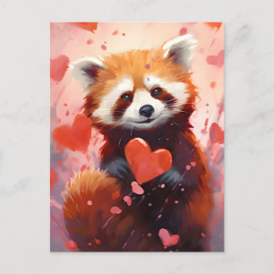 Carte Postale Jour des Valentines de Panda Rouge