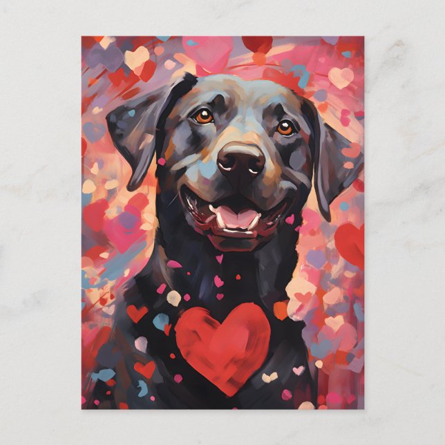 Carte Postale Jour des Valentines du Labrador (Devant)