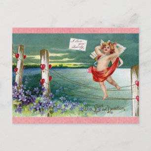 Carte Postale Jour des Valentines vintages Cherub victorien