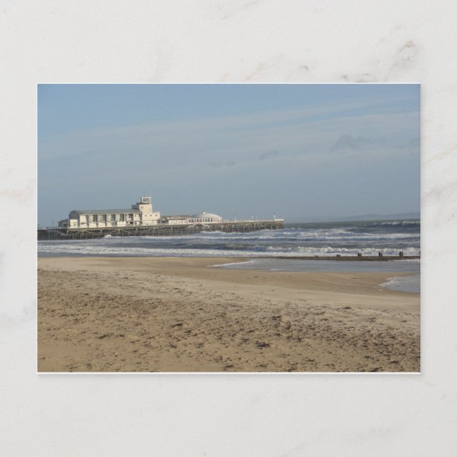 Carte Postale Jour d'hiver sur la plage de Bournemouth (Devant)