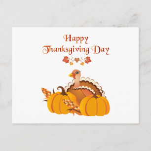 Carte Postale Jour du bon thanksgiving Turquie avec citrouilles