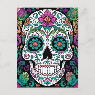 Carte Postale Jour Du Crâne Sucre Des Morts