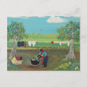 Carte Postale Jour du lavage dans les années cinquante
