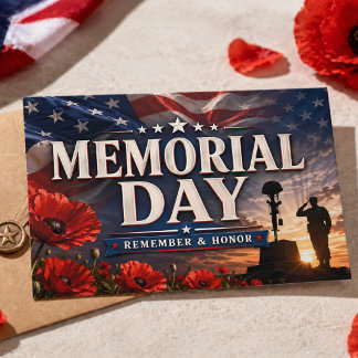 Carte Postale Jour du Souvenir Rappeler Hommage Drapeau Coquelic