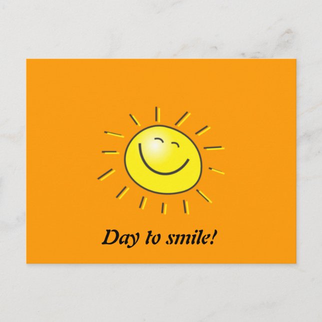 Carte Postale Jour ensoleillé, soleil souriant, Jour pour sourir (Devant)