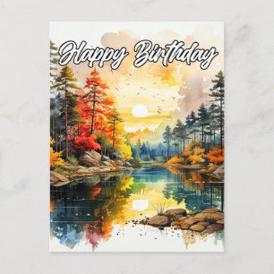 Carte Postale Jour ensoleillé sur l'étang   Joyeux anniversaire