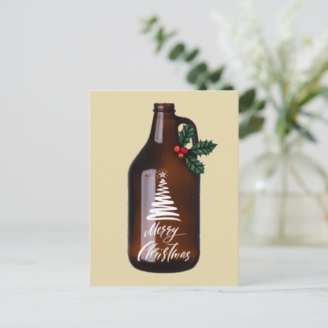 Carte Postale Jour férié de la bière de Noël (Debout devant)