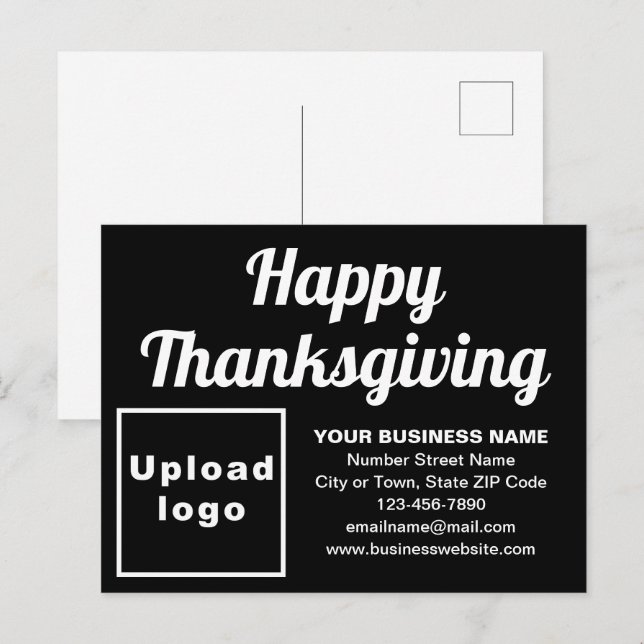 Carte postale Jour Fêtes Noir Thanksgiving (Devant / Derrière)