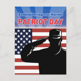 Carte Postale Jour patriotique du drapeau du soldat américain