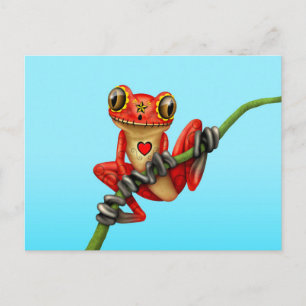 Carte Postale Jour rouge de la grenouille à crâne de sucre mort