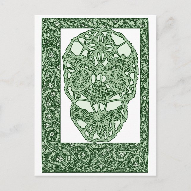 Carte Postale Jour vert du crâne Art Nouveau des morts (Devant)
