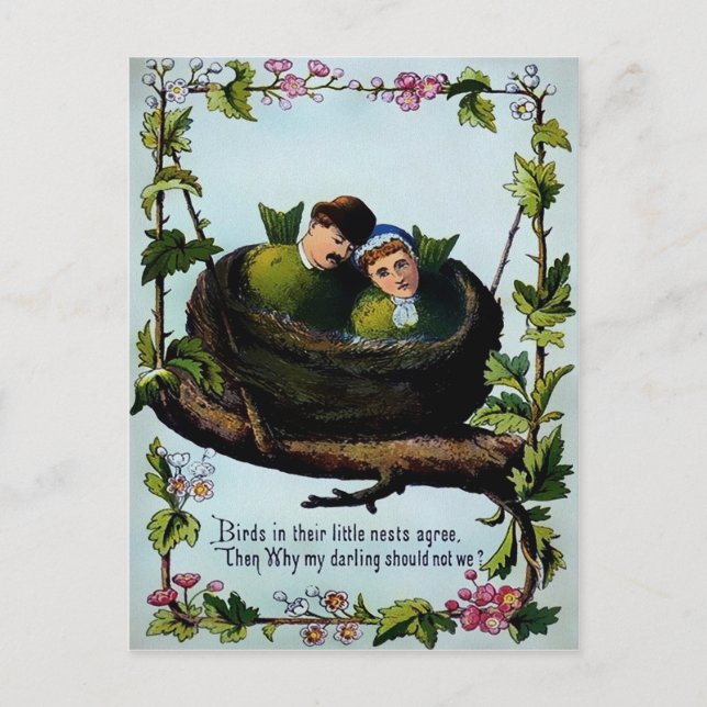 Carte Postale Jour vintage des Valentines (Devant)