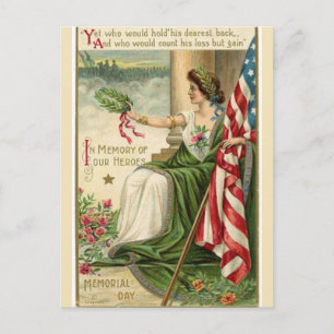 Carte Postale Journée commémorative de la vintage Lady Liberty G