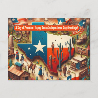 Carte Postale Journée de la Liberté Fête de l'Indépendance du Te