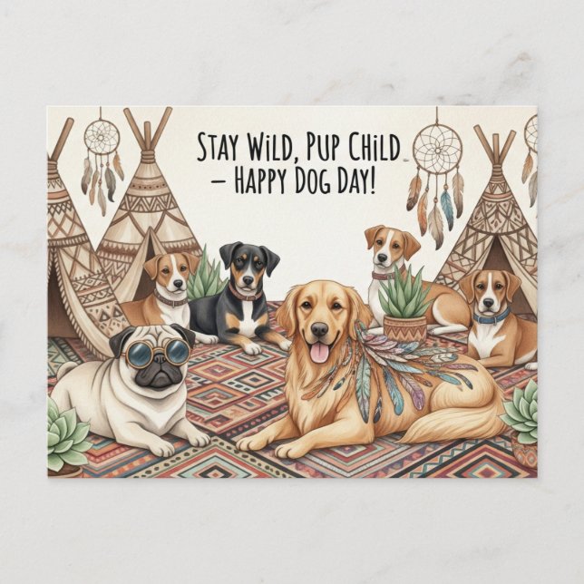 Carte Postale Journée internationale Amoureux des chiens du chie (Devant)