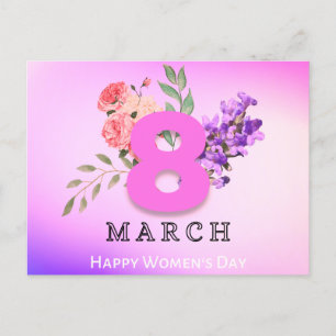 Carte Postale Journée internationale de la femme 8 mars Floral