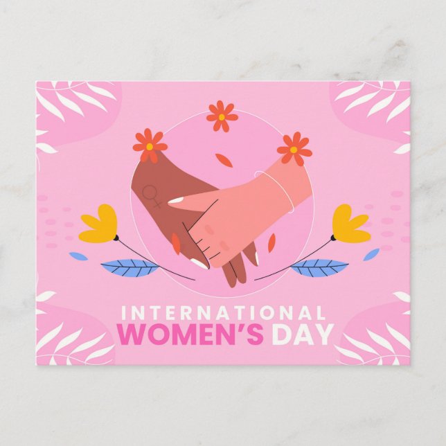 Carte Postale Journée internationale des femmes 8 mars rose mign (Devant)