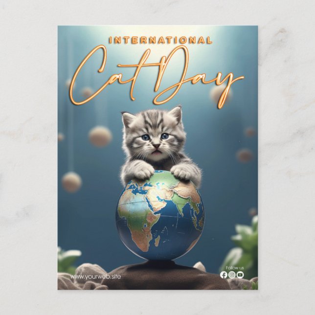 Carte Postale Journée internationale du chat (Devant)