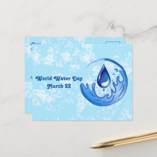 Carte Postale Journée mondiale de l'eau Économisez de l'eau Écon