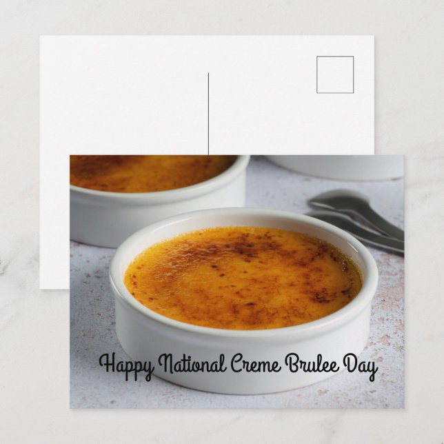 Carte Postale Journée nationale de la crème Brulee (Devant / Derrière)