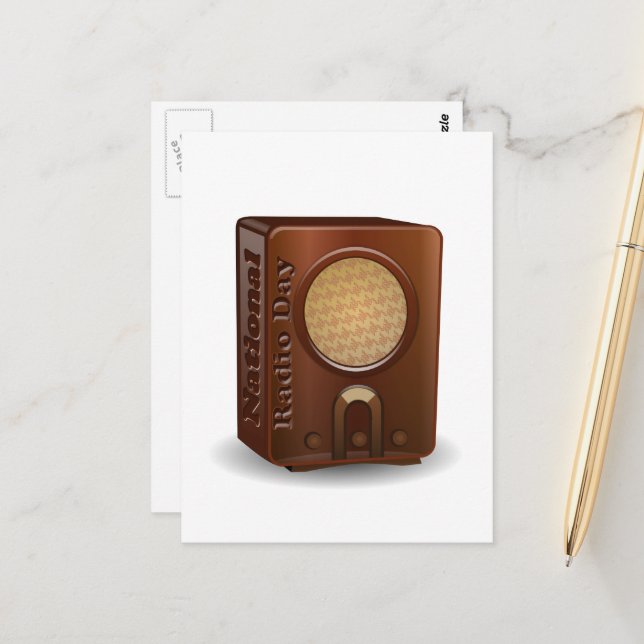 Carte Postale Journée nationale de la radio (Devant/Arrière en situation)