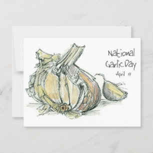 Carte Postale Journée nationale de l'ail 19 avril Cuisine d'herb
