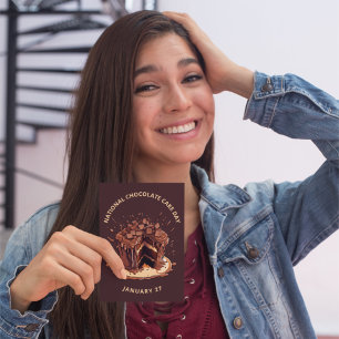 Carte Postale Journée nationale décadente du gâteau au chocolat