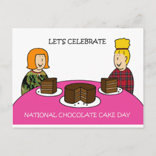 Carte Postale Journée nationale du gâteau au chocolat le 27 janv