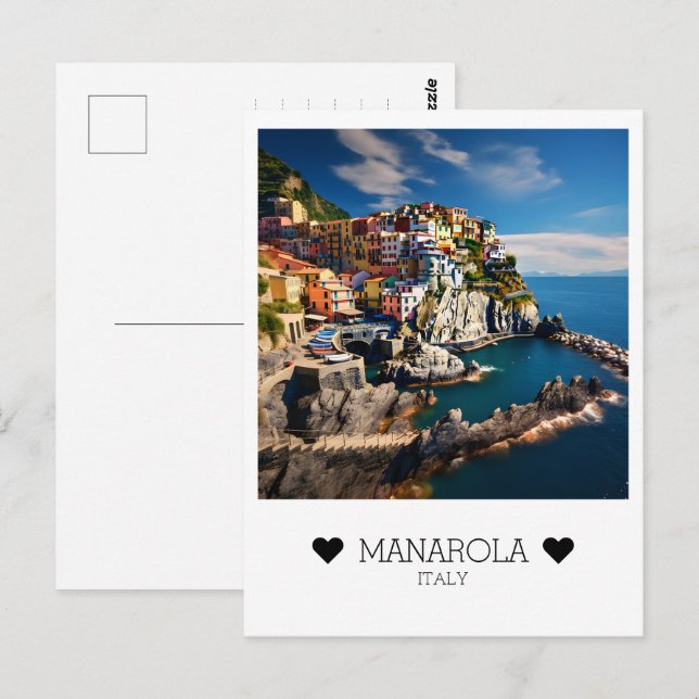 Carte Postale Journée personnalisée, ensoleillée à Manarola, Ita (Devant / Derrière)