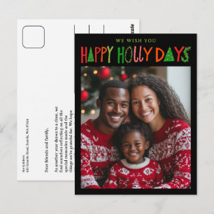Carte Postale JOURS DE HOLLY HEUREUX Vacances Noël PHOTO PERSONN