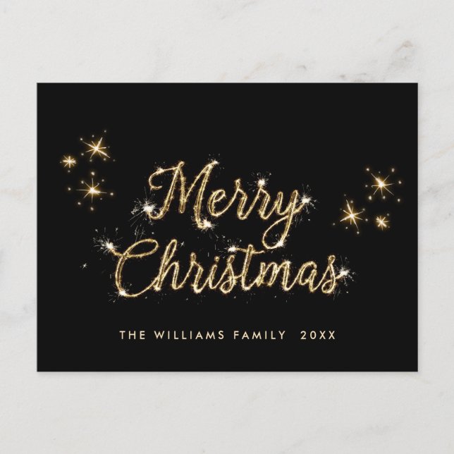 Carte Postale Jours de Noël doré moderne (Devant)