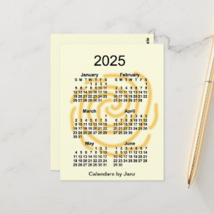 Carte Postale Jours ensoleillés 2025 6 Mois Mini Calendrier par 