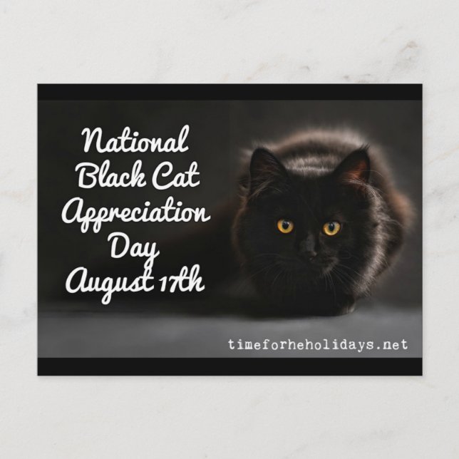 Carte Postale Jours fériés de la Journée nationale des chats noi (Devant)