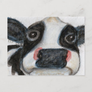 Carte Postale Jovely Cow aquarelle anniversaire merci