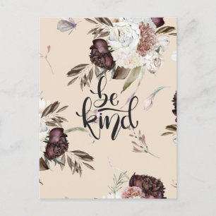 Carte Postale JOY/ être gentil Floral Postcard Designer