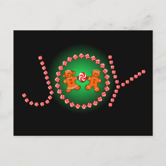 Carte Postale JOY, GINGERBREAD KIDS & CANDY par SHARON SHARPE