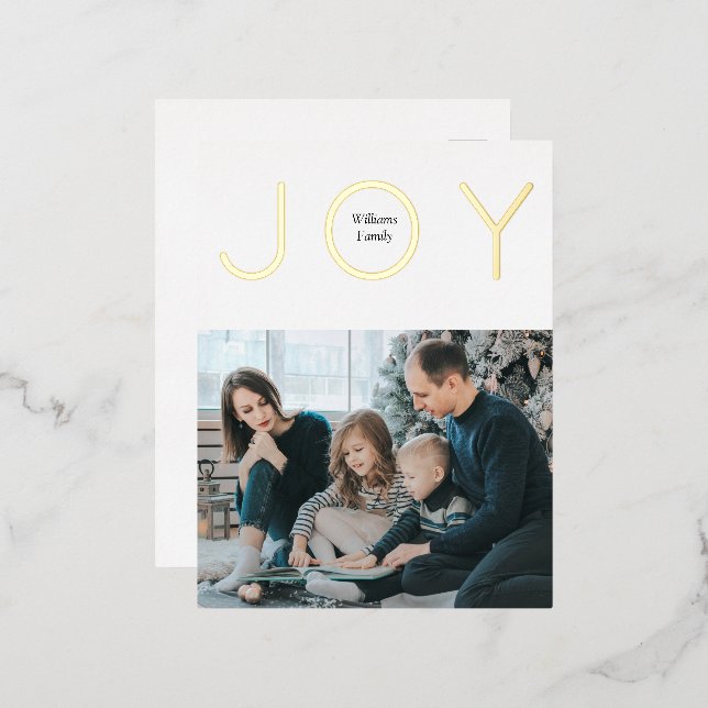 Carte postale Joy Golden Christmas Foil Holiday (Recto/Verso)