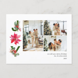 Carte postale Joy Minimalist 3 Photo Collage Holid